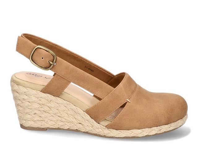 Women's Easy Street Stargaze Espadrille Wedges in Tan color