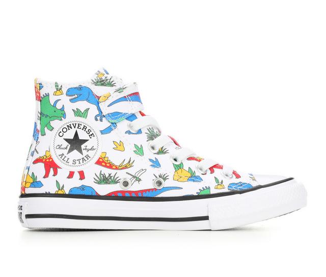 Kids' Converse Little Kid Chuck Taylor All Star Dino Mid-Top Sneakers in White/Multi color