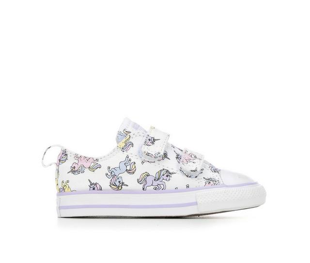 Girls' Converse Toddler Unicorn 2V Oxford Sneakers in Wht/Moon/Violet color