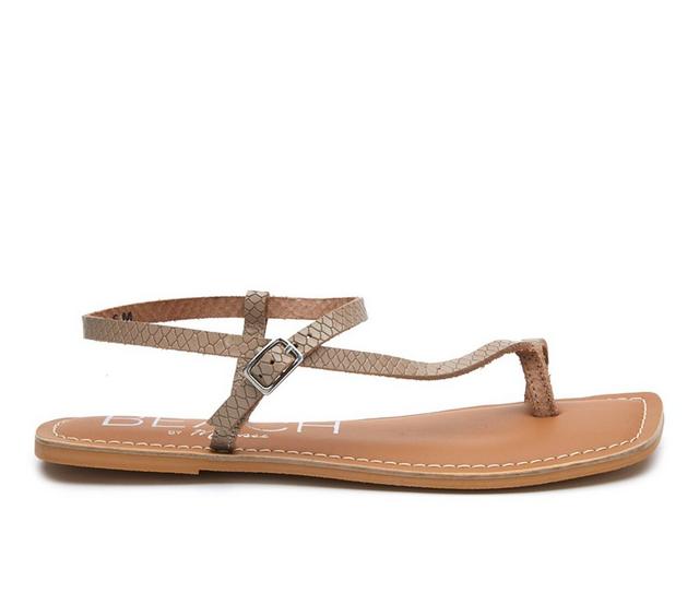 Women's Beach by Matisse Gelato Sandals in Taupe Lizard color