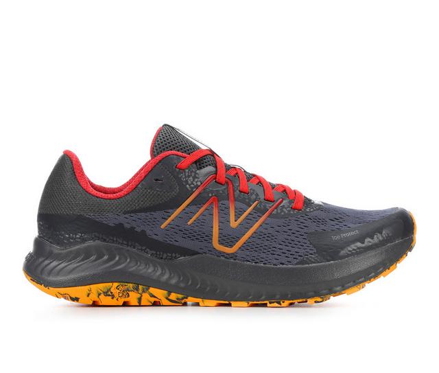 Men's New Balance Nitrel V5 Trail Running Shoes in Grey/Blk/Orange color