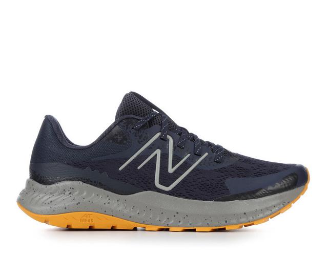 Men's New Balance Nitrel V5 Trail Running Shoes in Gry/Yellow/Spk color