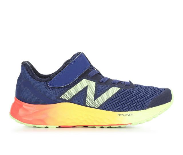 Boys' New Balance Little Kid Arishi V4 Wide Width Running Shoes in Blue/Glow/Heat color