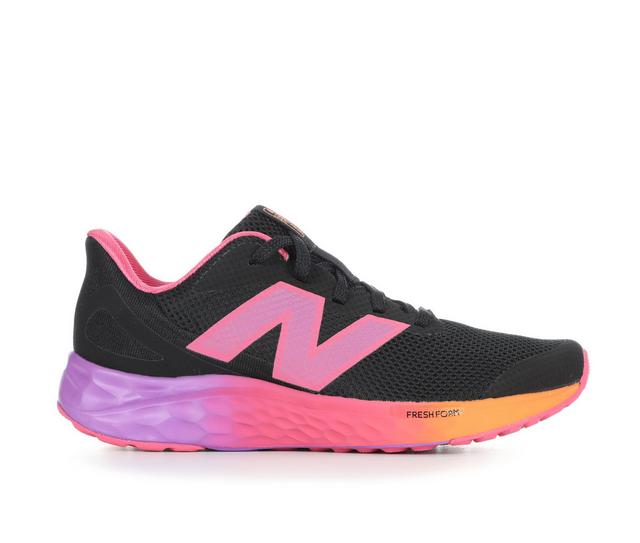 Girls' New Balance Big Kid Arishi V4 Wide Width Running Shoes in Black/Pink/Orng color