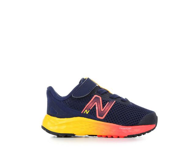 Boys' New Balance Infant & Toddler Arishi V4 IAARIKB4 Wide Width Running Shoes in navy/elec red color