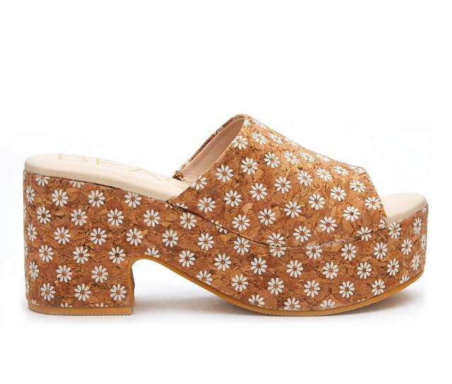 Women's Beach by Matisse Terry Platform Sandals in Daisy Cork color