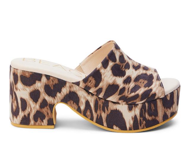 Women's Beach by Matisse Terry Platform Sandals in Tan Leopard color