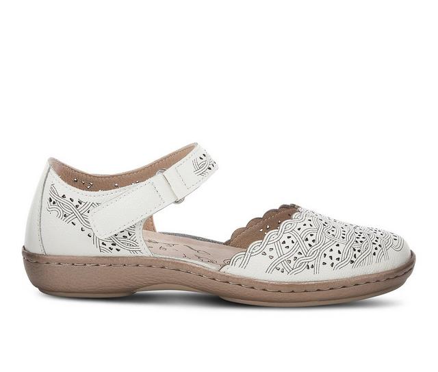 Women's SPRING STEP Sabriye Mary Jane Flats in White color