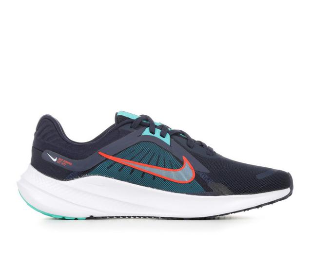 Women's Nike Quest 5 Running Shoes in Navy/Green/Red color
