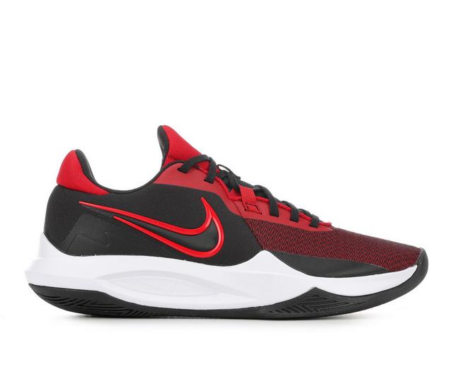 Men's Nike Air Precision VI Basketball Shoes in Black/White/Red color
