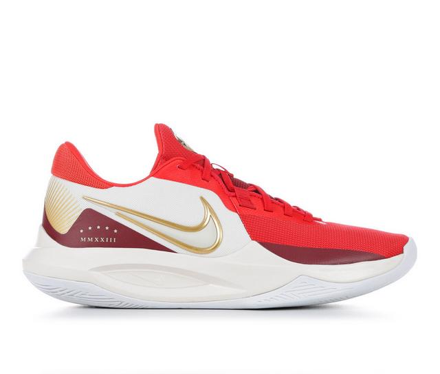 Men's Nike Air Precision VI Basketball Shoes in Blk/Gld/Red 006 color