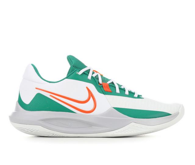 Men's Nike Air Precision VI Basketball Shoes in Wht/Orng/Grn color