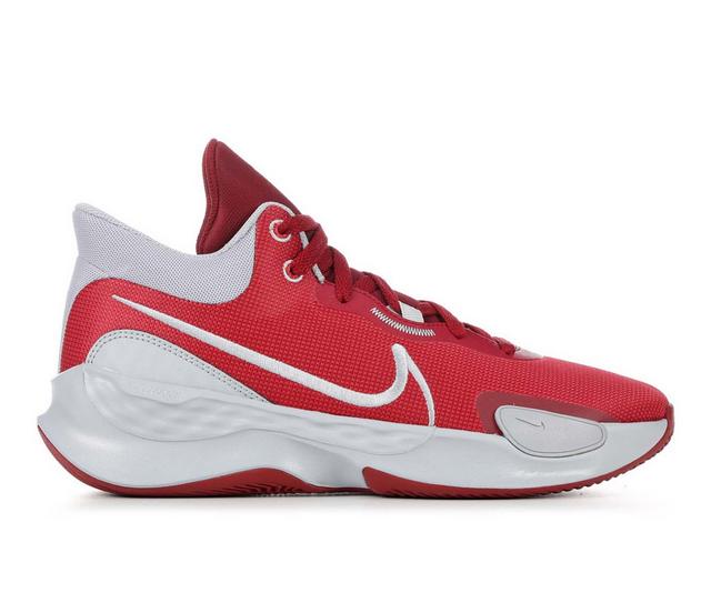 Men's Nike Renew Elevate III Basketball Shoes in Red/Gry/Wht 600 color