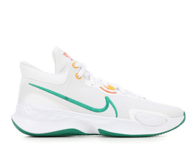Men's Nike Renew Elevate III Basketball Shoes in Wht/Grn/Orng102 color