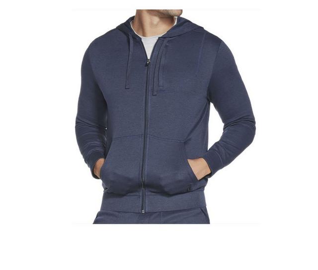 Skechers Go Apparel Men's Go Knit Pique Full Zip Hoodie in Blue Iris color