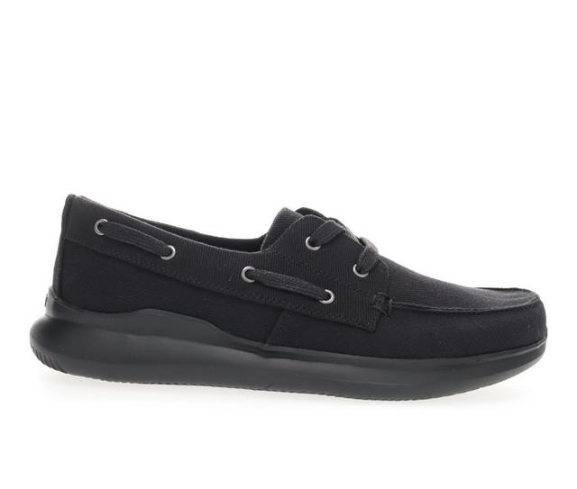 Men's Propet Viasol Lace Boat Shoes in Black color