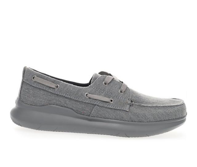 Men's Propet Viasol Lace Boat Shoes in Grey color