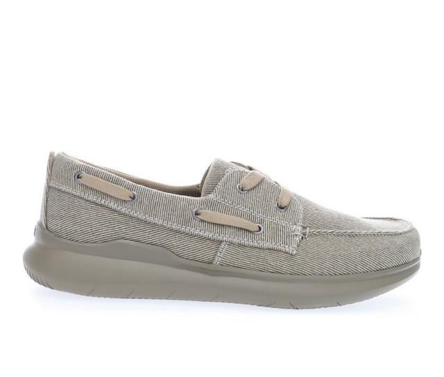 Men's Propet Viasol Lace Boat Shoes in Tan color
