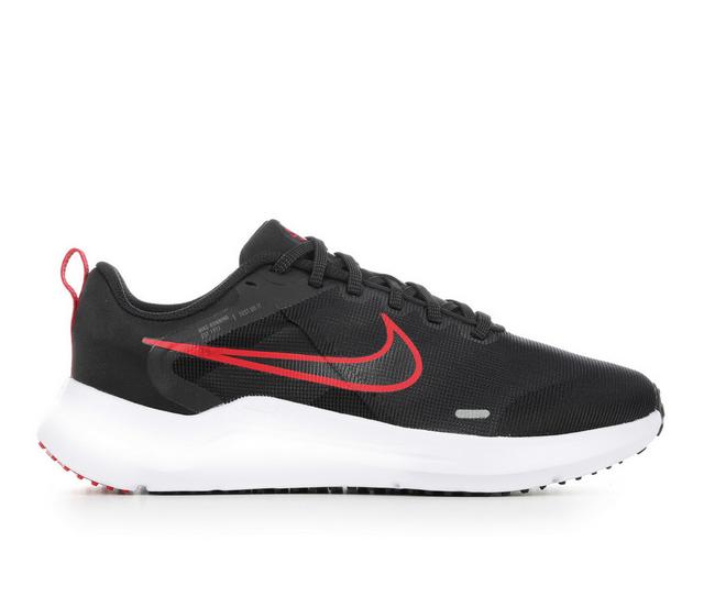 Men's Nike Downshifter 12 Sustainable Running Shoes in Blk/Wht/Red color