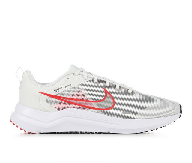 Men's Nike Downshifter 12 Sustainable Running Shoes in Plat/Red/Wht 09 color