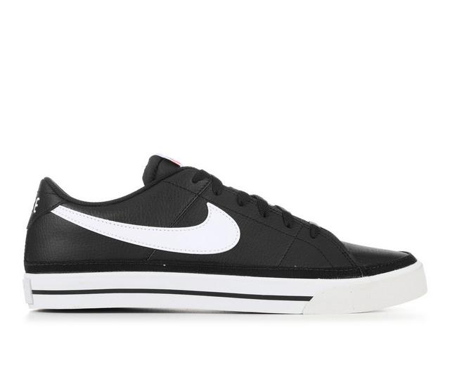 Men's Nike Court Legacy Next Nature Sustainable Skate Shoes in Blk/Wht Ltr 001 color