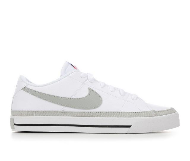 Men's Nike Court Legacy Next Nature Sustainable Skate Shoes in Wht/Blk/Gry color