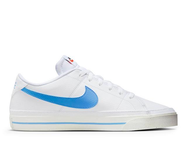 Men's Nike Court Legacy Next Nature Sustainable Skate Shoes in WHITE/BLUE color