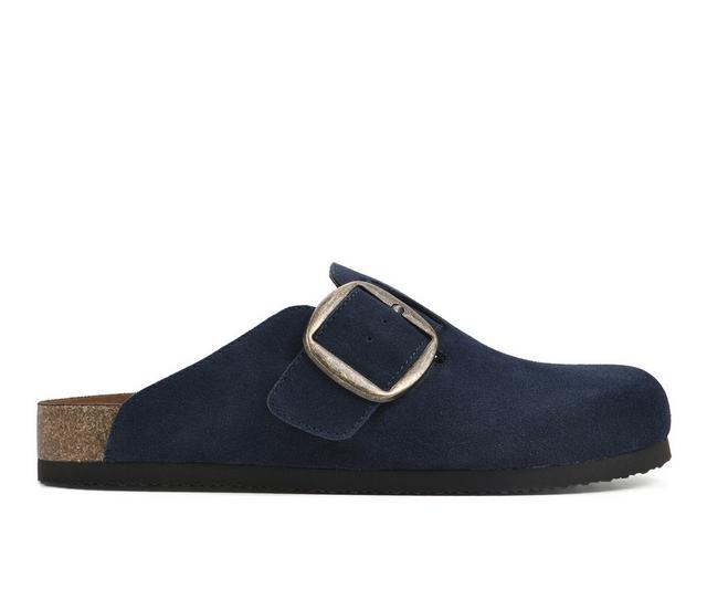 Women's White Mountain Big Easy Clogs in Navy Suede color