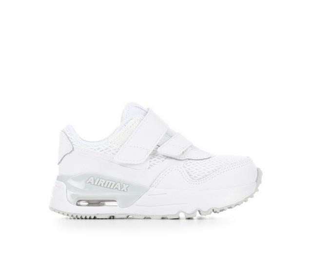 Boys' Nike Toddler Air Max SYSTM Running Shoes in White/White color