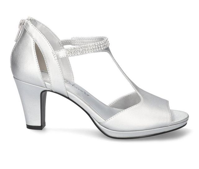Women's Easy Street Flash Dress Sandals in Silver Satin color
