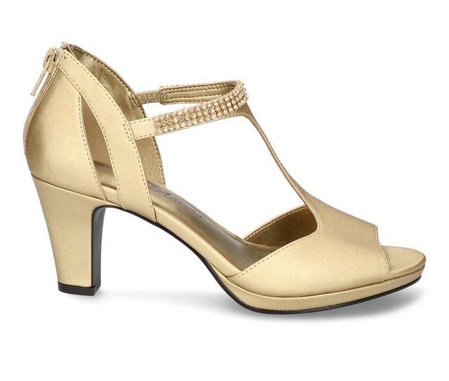 Women's Easy Street Flash Dress Sandals in Gold Satin color