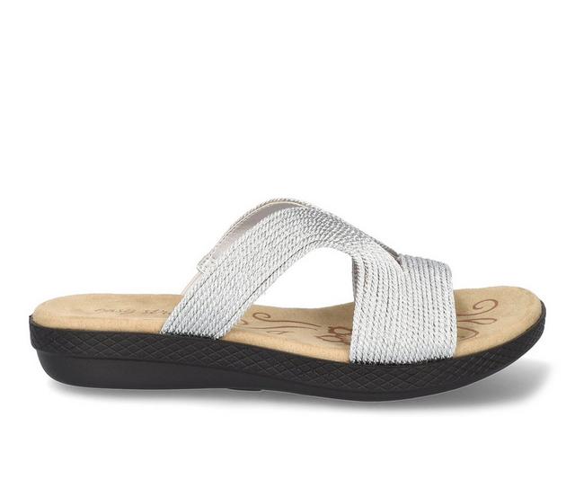 Women's Easy Street Nia Sandals in Silver Woven color