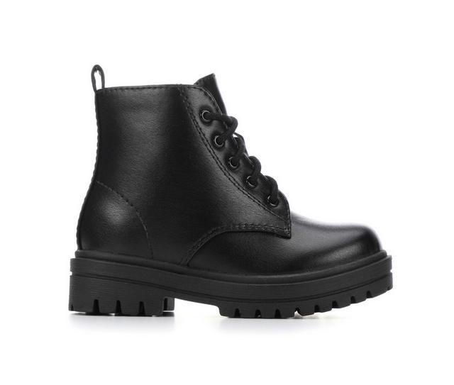 Girls' Unr8ed Toddler Firm Combat Boots in Black color