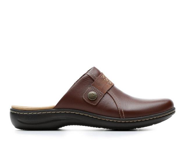 Women's Clarks Laurieanne Ella Mules in Mahogany color