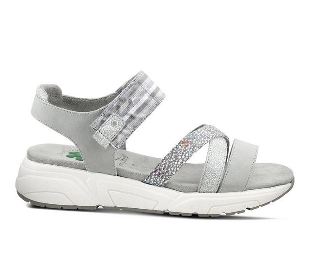 Women's SPRING STEP Heather Footbed Sandals in Grey Multi color