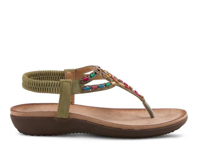 Women's Patrizia Crema Thong Sandals in Olive Green color