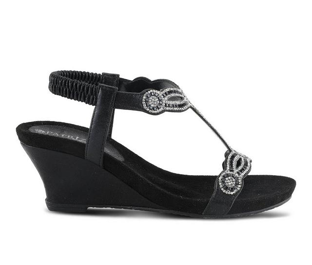 Women's Patrizia Shining Wedge Sandals in Black color
