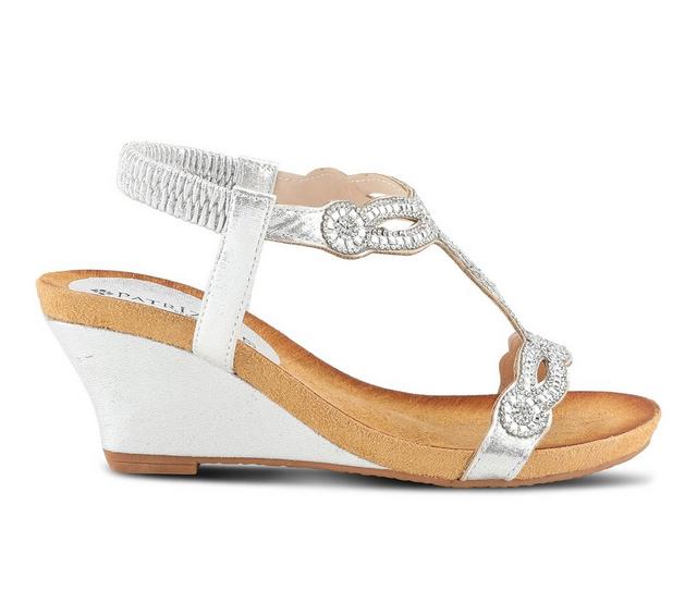 Women's Patrizia Shining Wedge Sandals in Silver color
