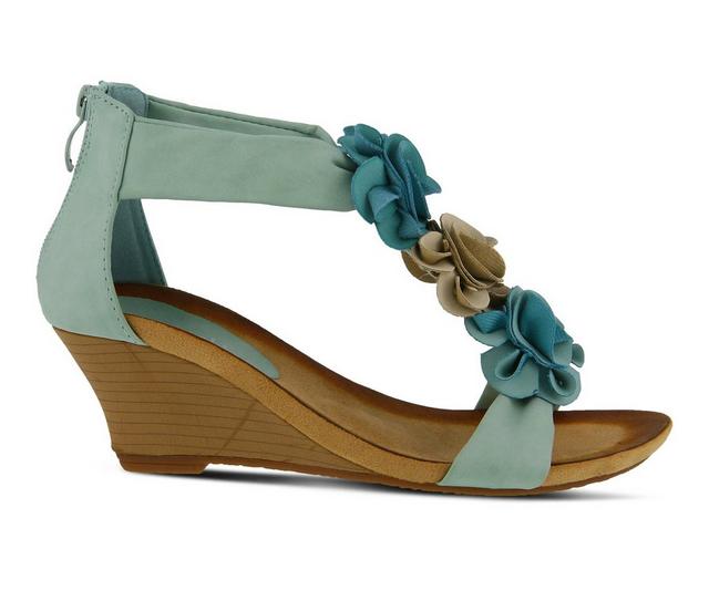 Women's Patrizia Harlequin Multi Wedge Sandals in Aqua color