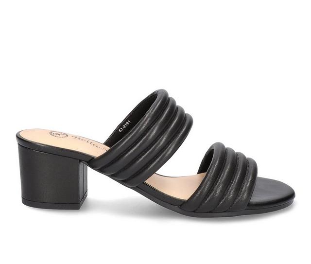 Women's Bella Vita Georgette Dress Sandals in Black Leather color