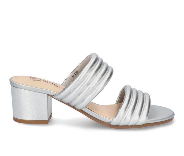 Women's Bella Vita Georgette Dress Sandals in Silver Leather color