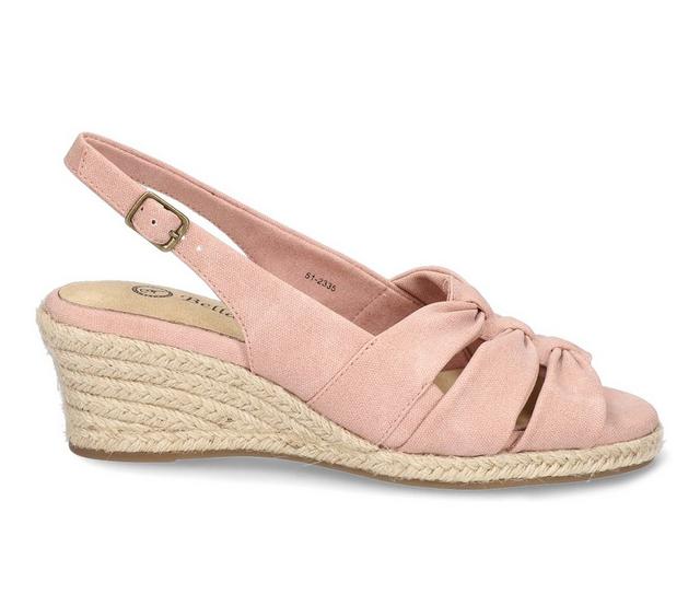 Women's Bella Vita Cheerful Wedges in Blush Linen Prt color