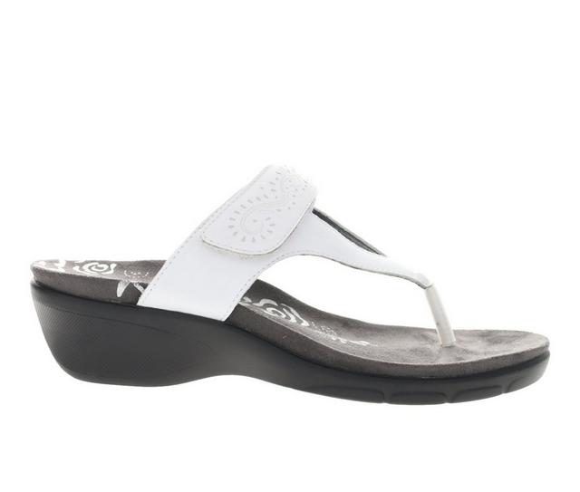 Women's Propet Wynzie Wedge Flip-Flops in White color