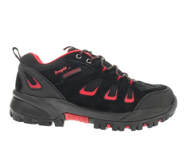 Men's Propet Ridge Walker Low Hiking Boots in Black/Red color