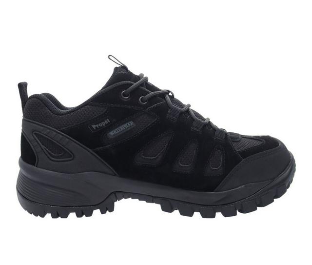 Men's Propet Ridge Walker Low Hiking Boots in All Black color