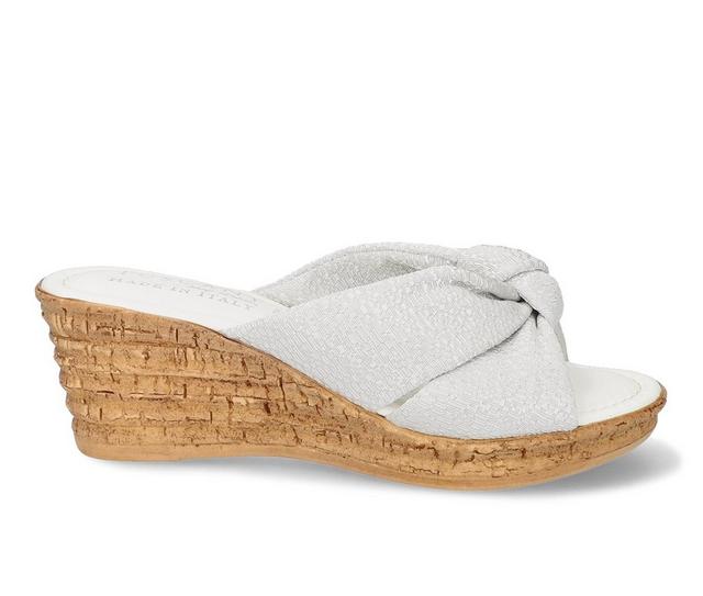 Women's Tuscany by Easy Street Jolanda Wedges in White Crepe color