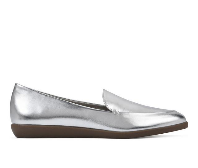 Women's Cliffs by White Mountain Mint Loafers in Silver Metallic color