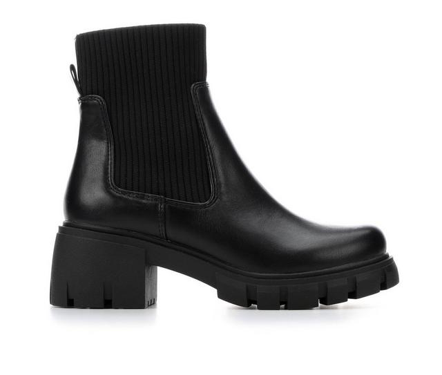 Women's Soda Zordy Heeled Chelsea Boots in Black color