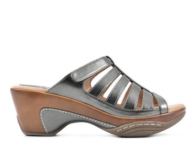 Women's White Mountain Valencia Heeled Dress Sandals in Pewter color