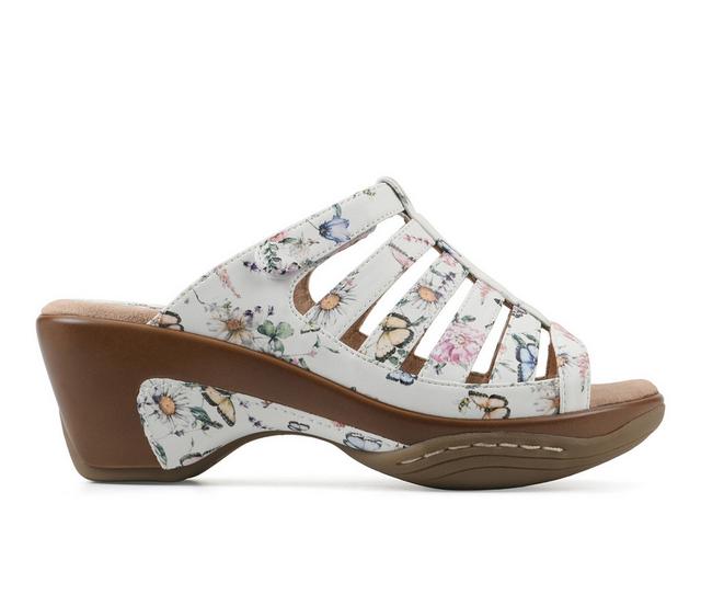 Women's White Mountain Valencia Heeled Dress Sandals in White Multi color